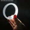 Beyaz-Gümüş Led Işıklı Baskı Yapılabilen Pilli Bileklik Bilezik 1,5 cm Genişlik