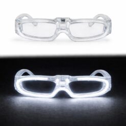Beyaz LED Işıklı Parti Gözlüğü 3 Modlu – Glow - Gece Eğlence Gözlüğü