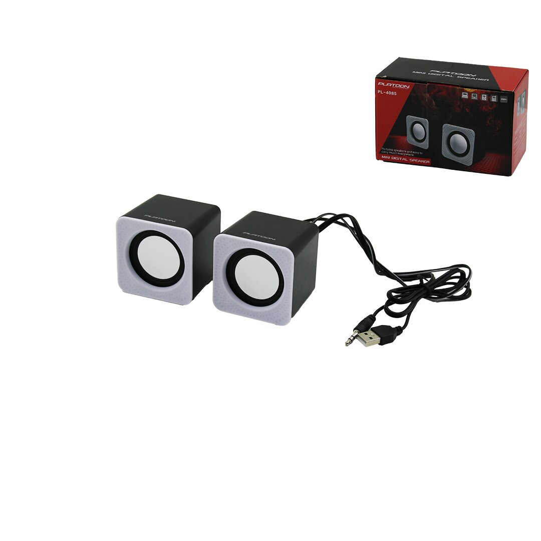 BEYAZ USB MULTİMEDYA 1+1 HOPARLÖR SPEAKER SET 6W PL-4085