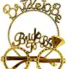 Bride To Be Yazılı Taç ve Bride To Be Yazılı Gözlük Seti Altın Renk