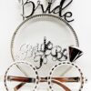 Bride Yazılı Taç ve Bride To Be Yazılı Gözlük Seti Gümüş Renk
