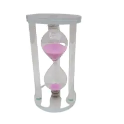 BÜYÜK CAM KUM SAATİ CAM STANDLI 15 DAKİKA - ÇAP: 7.7CM-YÜKSEKLİK: 14.7CM
