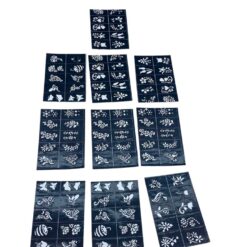 ÇİÇEKLİ 10X14CM TÜP KINA DESEN ÇIKARTMA ŞABLONU 12 PARÇA