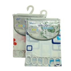 ÇİF KANAT PVC BANYO PERDESİ 2  PARÇA  X 90X180CM - 12 HALKALI