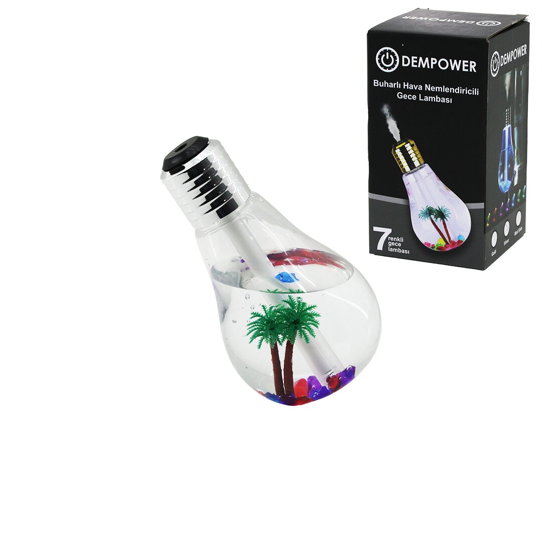 DEKORATİF NEMLENDİRİCİLİ 7 RENK 2W BUHARLI GECE LAMBASI