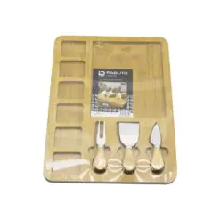 DİKDÖRTGEN  6+1 BÖLMELİ   MDF  KAHVALTI PEYNİR SUNUM PANOSU 3 BIÇAK=AHŞAP SAP 30X39.5CM