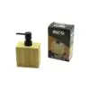 DİKDÖRTGEN AHŞAP BAMBU SIVI SABUNLUK SİYAH PLASTİK POMPA  5.8 X 9.9CM - Y: 10CM