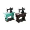 DİKİŞ MAKİNESİ VİNTAGE DEKORATİF BİBLO - KUMBARA RENKLİ 20X15X8.5CM REÇİNE