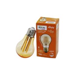 ELİTLED A-60 4W - E27 GOLD COLOR FLAMENT LED RUSTİK AMPUL 500LUMEN KIRILMAZ GÖVDE