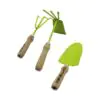 ELTOS EBS-003  3PCS  BAHÇE HOBİ SETİ  RENKLİ METAL   ÇİFT BAŞLI ÇAPA - 3 DİŞLİ TIRMIK - KÜREK  AHŞAP SAPLI