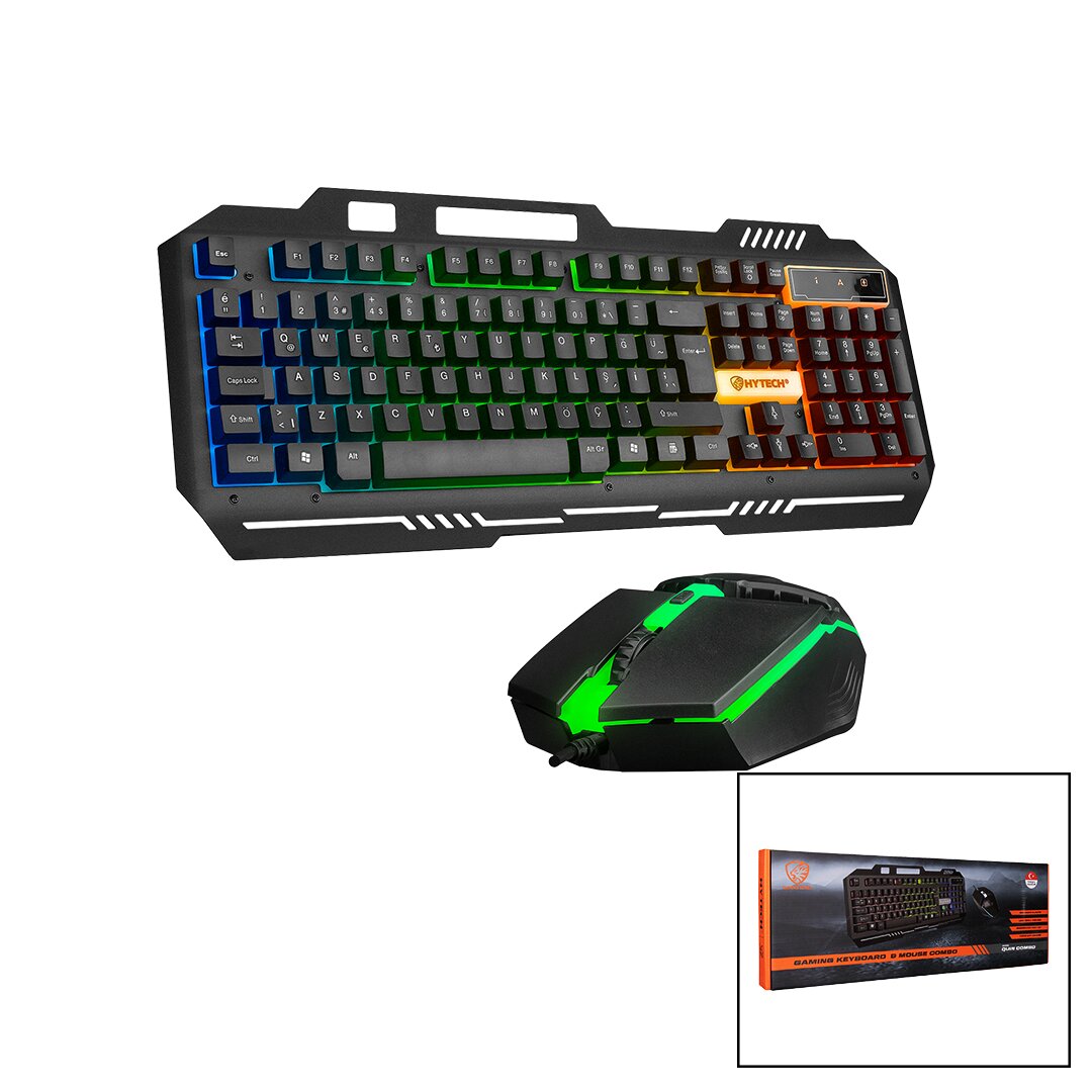 EVEREST HKM-X86 QUİN  GÖKKUŞAĞI IŞIKLI  USB KABLOLU  KLAVYE - MOUSE  SET  150CM KABLO