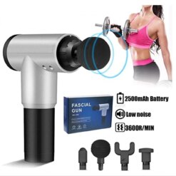 Fascial Gun RH-320 6 Kademe Hız Ayarlı, 4 Parça Başlıklı, Usb Şarjlı, Masaj Tabanca Aleti
