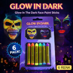 Fosforlu Glow Parti Boyası 6’lı – Karanlıkta Parlayan Yüz Boyası