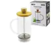 FRENCH PRESS BAMBU KAPAK 600ML CAM BİTKİ SÜZGEÇİ