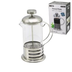 FRENCH PRESS METAL KAFES - METAL KAPAK 600ML CAM BİTKİ SÜZGEÇİ