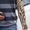 Giyilebilir Kol Dövmesi Çorap Dövme 3D Baskılı Kol Bacak Dövme 2 Adet Model 2