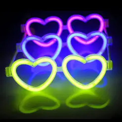 Glow Kalpli Fosforlu Gözlük 6’lı Renkli Set – Neon Parti