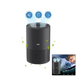 GRİ HAVA TEMİZLEME CİHAZI OTOMATİK FAN 3 KADEME FİLTRELEME LED AYDINLATMA SESSİZ UYKU MOD SAP-5507