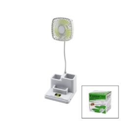 KALEMLİKLİ MASAÜSTÜ VANTİLATÖR USB ŞARJLI FAN:8.9CM- AKROBAT AYAK=23CM+KALEMLİK:36.5CM TELEFONLUK GS-270