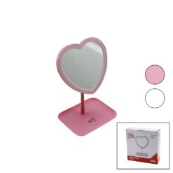 KALPLİ 7 İNÇ LEDLİ - USB ŞARJLI MAKYAJ AYNASI 90 DERECEAYARLI TAKILIKLI AYAK RENKLİ PLS.