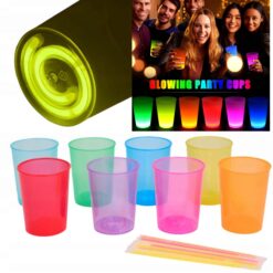 Karanlıkta Yanan Gece Işığı Mega Glow Bardaklar 8 Adet 8.5 x 10.5 cm