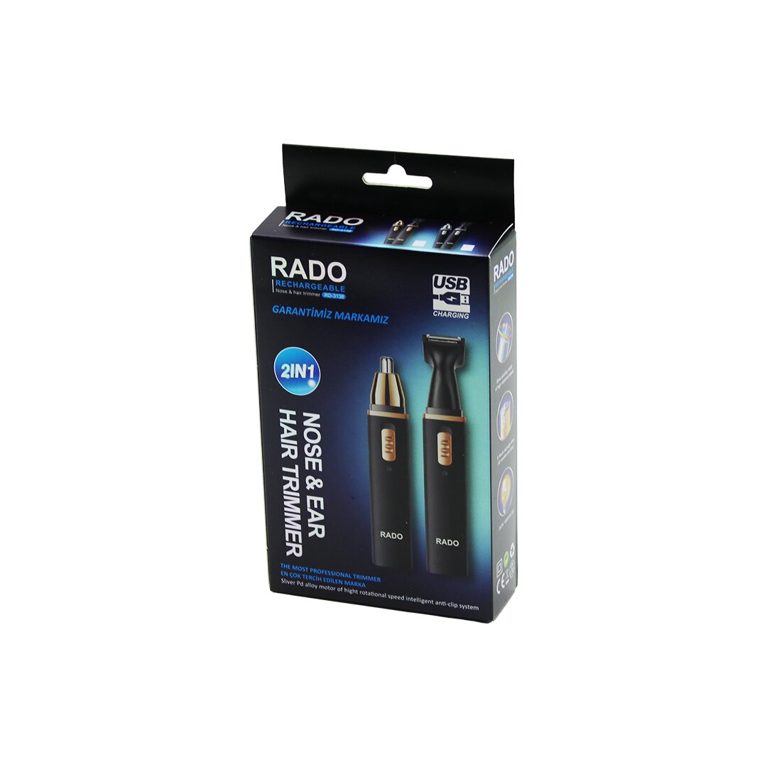 KARE GÖVDE - KAPAKLI 2 BAŞLIK BURUN-KULAK-YANAK KIL TÜY ALMA- FAVORİ-ENSE ÇİZİM MAKİNESİ USB ŞARJLI RD-3138