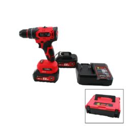 KÖMÜRSÜZ 36V - DARBELİ KIRMIZI ŞARJLI - YEDEK BATARYA - 5.0Ah PROF.MATKAP SETİ ÇANTALI F-136