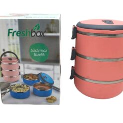 KOYU PEMBE 3LÜ SEFER TASI SAKLAMA KABI 1.8LT