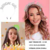 Kristal Taşlı Gümüş Birthday Girl Yazılı Doğum Günü Parti Tacı 19x11 cm