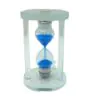 KÜÇÜK CAM KUM SAATİ CAM STANDLI 5 DAKİKA ZAMANLI = ÇAP: 5.8CM-YÜKSEKLİK: 9.8CM