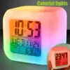 Led Dijital Renkli Masa Saati Alarm Termometre Tarih Masaüstü Saat