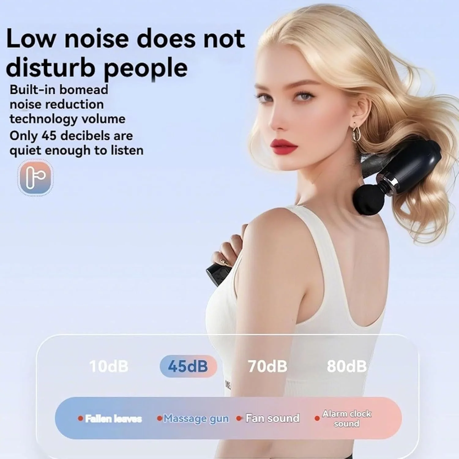 Masaj Çekici, 9 Hızlı Derin Doku Perküsyonu, 4 Başlıklı Uzun Saplı Boyun ve Sırt Masaj Aleti