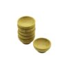 6 ADET MİNİ AHŞAP BAMBU LOKUMLUK - ÇEREZLİK KASE DERİNLİK: 1.5CM  - ÇAP: 6.2CM