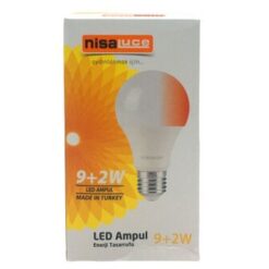 NİSALUCE EAMP-074/BK 9+2W E27 BEYAZ-KIRMIZI LED AMPUL