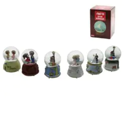 ORTA BOY - 8CM PİLLİ - IŞIKLI MÜZİKLİ KAR KÜRESİ CAM İNSAN FİGÜRLÜ - DESEN MİX RENKLİ HERHANGİ BİR TANESİ GÖNDERİLİR