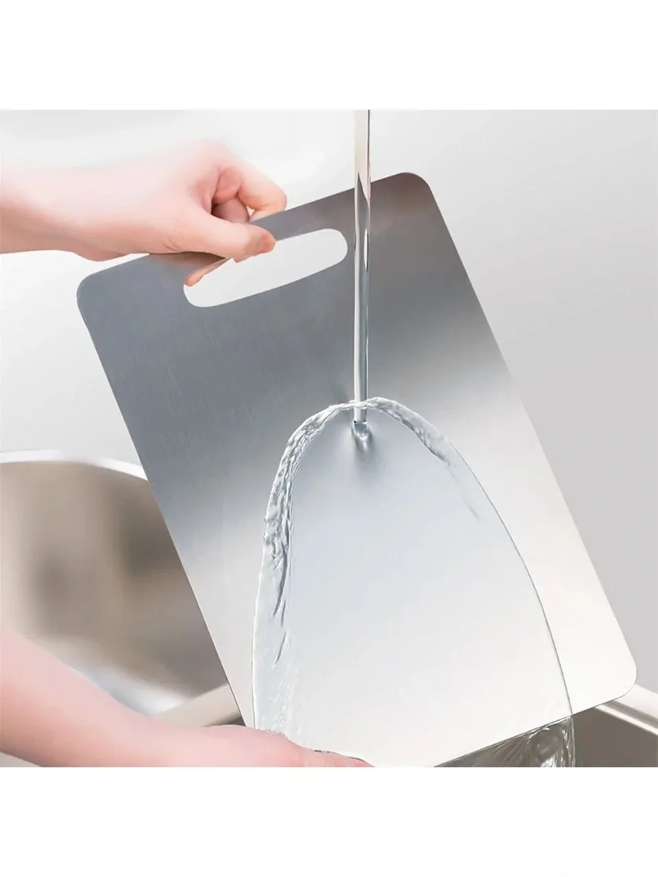 Paslanmaz Çelik Kesme Tahtası 24X15 cm Mutfak Sebze Et Kesme Tahtası Doğrama Tahtası Mutfak Aksesuarları