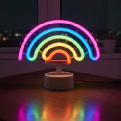Plastik Gökkuşağı Neon LED Işık – Dekoratif Renkli Masaüstü ve Ambiyans Aydınlatması