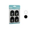 QLUX L-00950 4PCS DOME ASKI NO-2 KUBBELİ - SİYAH - BEYAZ - PLASTİK ASKI YAPIŞKANLI MONTAJ