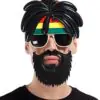 Rasta Peruklu Rasta Sakallı Bob Marley Bıyıklı Parti Gözlüğü 27x18 cm