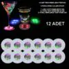 Renkli LED Işıklı Bardak Altlığı - Dekoratif (12 Adet, Pilli)