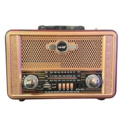 Retro, Nostaljik, Ahşap Tasarım Bluetooth Hoparlörlü, Şarjlı, Taşınabilir Otantik Tasarımlı FM/AM Destekli Radyo NS8098