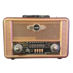 Retro, Nostaljik, Ahşap Tasarım Bluetooth Hoparlörlü, Şarjlı, Taşınabilir Otantik Tasarımlı FM/AM Destekli Radyo NS8098