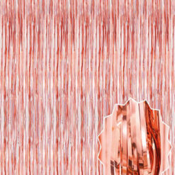 Rose Gold Püsküllü Kapı Perdesi - Parti, Bekarlığa Veda, Doğum Günü 1x2 m