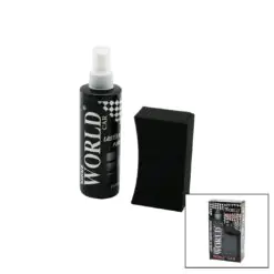 SHINE WORLD CAR  LASTİK - TAMPON  PARLATICI SPREY SETİ  PLASTİK ŞİŞE   250ML ± %10 PARLATMA SÜNGERİ