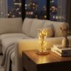 Silindirik Kristal Altın Toz Model LED Masa Lambası – Gold Tabanlı, Dokunmatik, 3 Renk Işık Modlu, Şarjlı Modern Dekoratif Gece Lambası