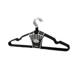 SİYAH 10PCS SİLİKON KAPLAMALI METAL ELBİSE ASKISI