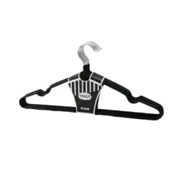 SİYAH 10PCS SİLİKON KAPLAMALI METAL ELBİSE ASKISI