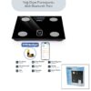 SİYAH YAĞ ÖLÇER AKILLI BLUETOOTH CAM BASKÜL PİLLİ 180KG/50GR 26X26CM 8-KİŞİ HAFIZA LCD EKRAN ℃ GÖSTERGE SBS-4470