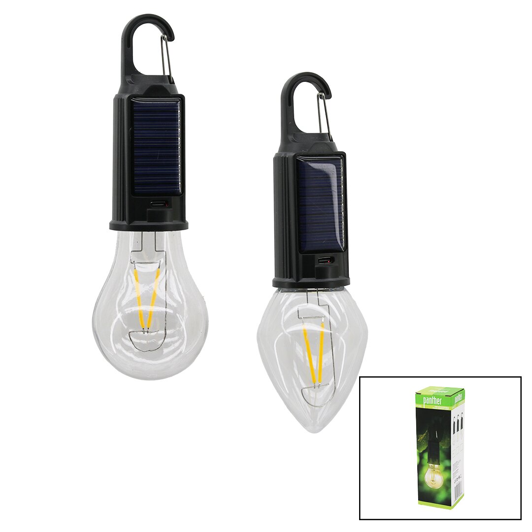 SOLAR - USB ŞARJ SEYYAR AMPUL MODEL=RUSTİK KAMP LAMBASI MANDALLI KANCA ASKILIK 3-KADEME IŞIK PT-331