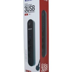 TERMAL AKIM KORUMALI 4LÜ PRİZ 3XUSB 2MT ANAHTARLI UZATMA KABLO SİYAH 10A - 2500W